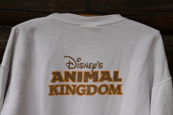 Vintage Disney Animal Kingdom White Pullover Swea… - image 10
