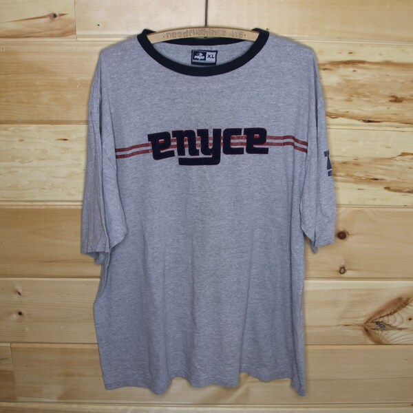 Vintage Enyce Spell Out New York Grey 90s Hip Hop T-Shirt Adult Size XL