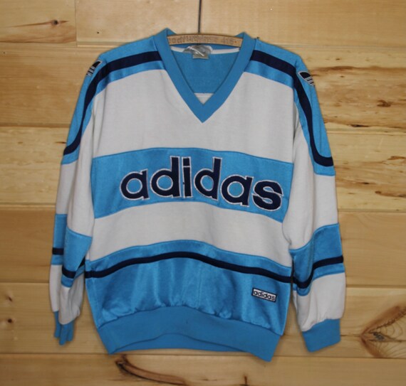 Adidas Baby Blue White Spell Out Sudadera Pullover - Etsy
