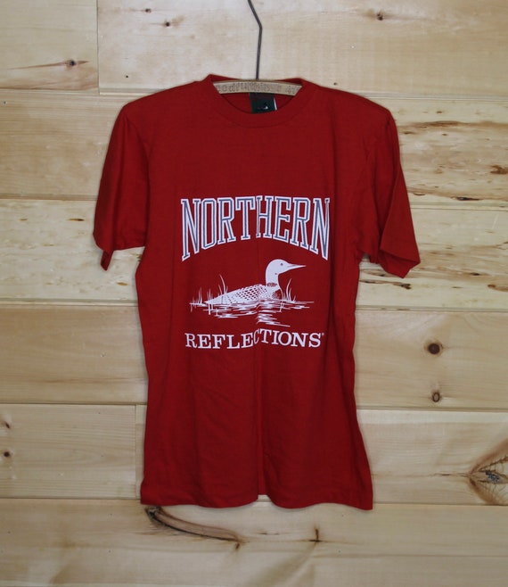 Vintage Northern Reflections Classic Loon Logo Red Single Stitch T-shirt  Adult Size XS -  Canada