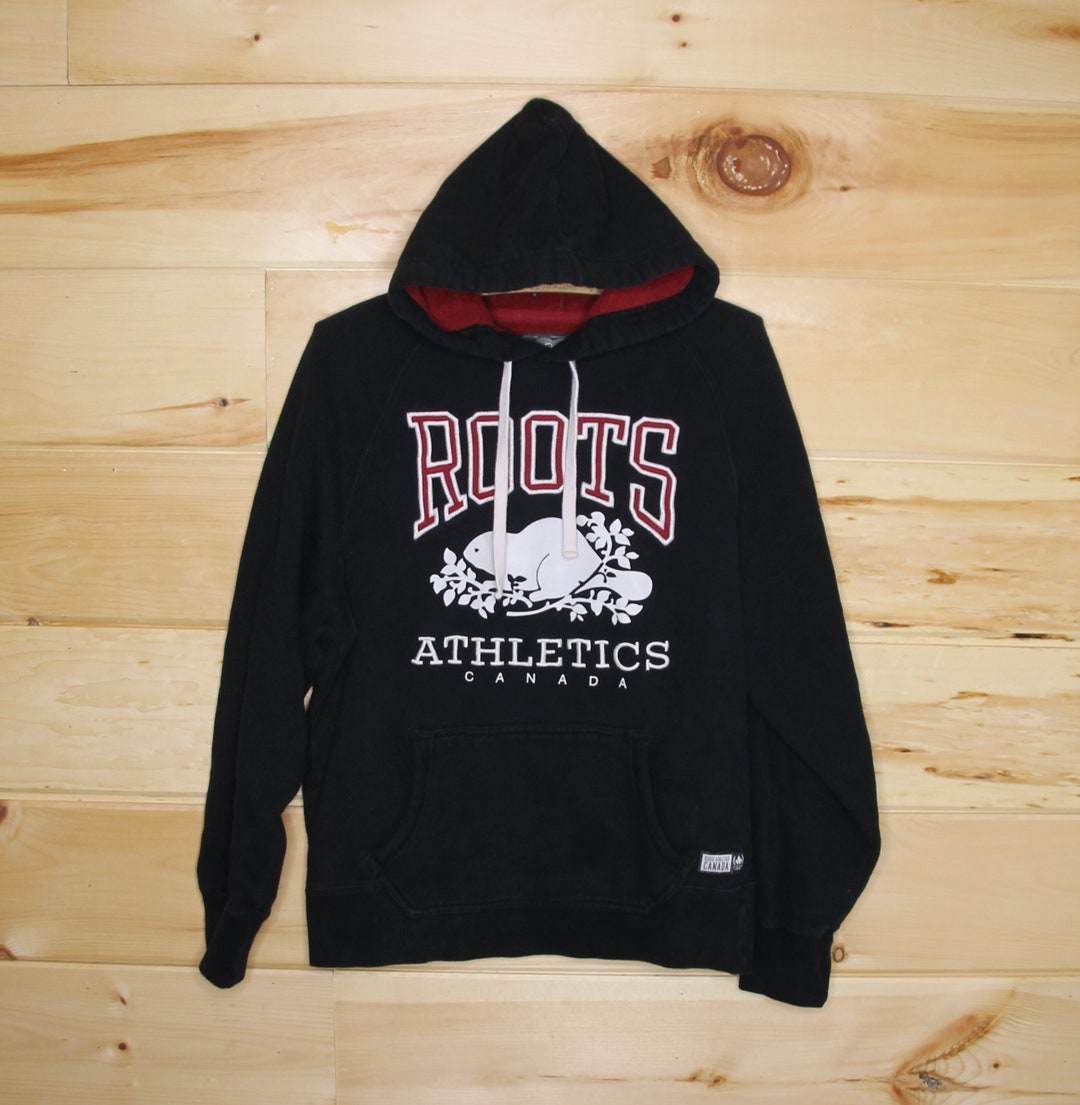 Vintage Roots Athletics Canada Black / Red Pullover Hoodie - Etsy Denmark