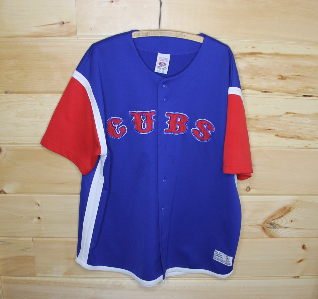 Vintage Chicago Cubs Blue Button up True Fan MLB Baseball 