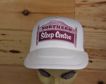 Vintage Northern Sleep Centre White Trucker Hat Adjustable Snapback Adult Size