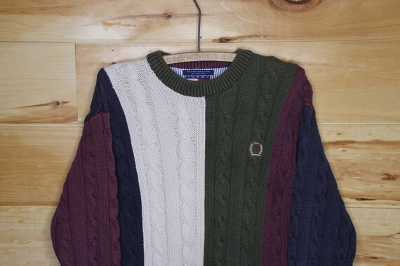 Vintage Tommy Hilfiger Heavy Cable Knit Pullover … - image 5