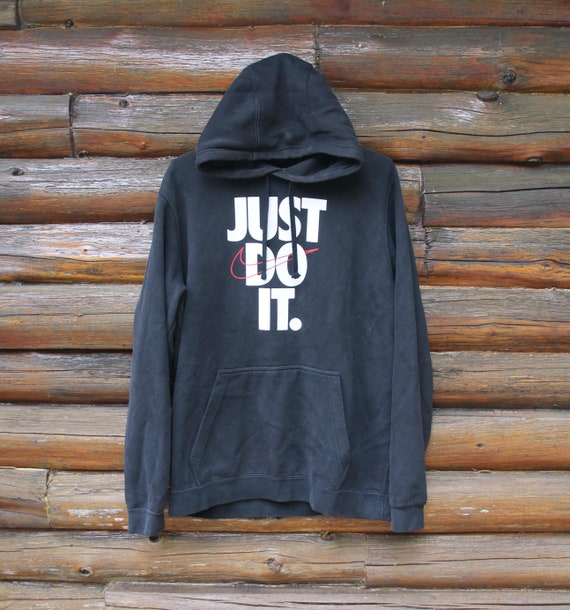 Ambigüedad Incorporar Organizar Vintage Nike Just Do It Spell Out Black Pullover Hoodie - Etsy España