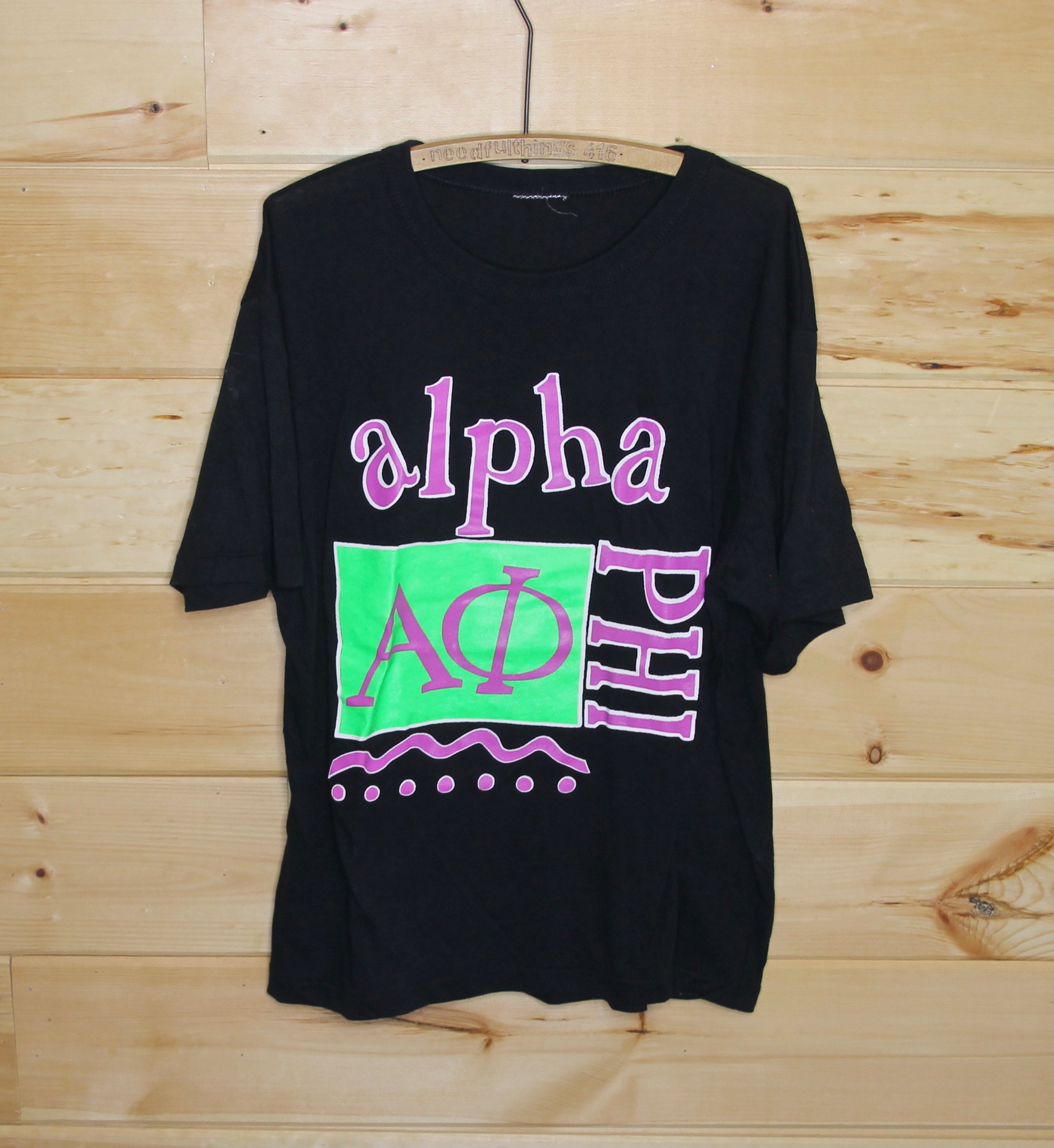 Vintage Alpha PHI Neon and Pink Women's Fraternity T-Shirt