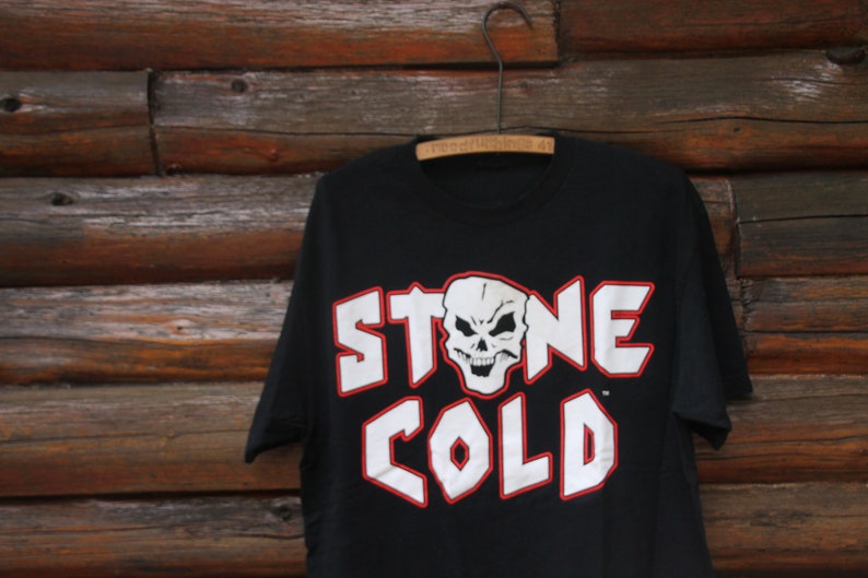 Vintage Stone Cold Steve Austin Bullet Proof WWE Black Wrestling T-Shirt Adult Size L / XL image 4