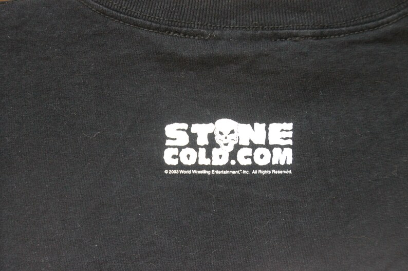 Vintage Stone Cold Steve Austin Bullet Proof WWE Black Wrestling T-Shirt Adult Size L / XL image 8