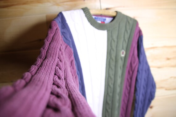 Vintage Tommy Hilfiger Heavy Cable Knit Pullover … - image 6