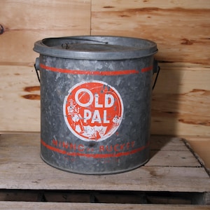 Vintage Galvanized Old Pal Full Floating 10 Qt Minnow Bucket -  UK
