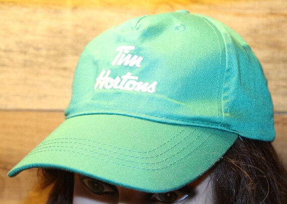 Vintage Tim Hortons Green Snap Back Hat 