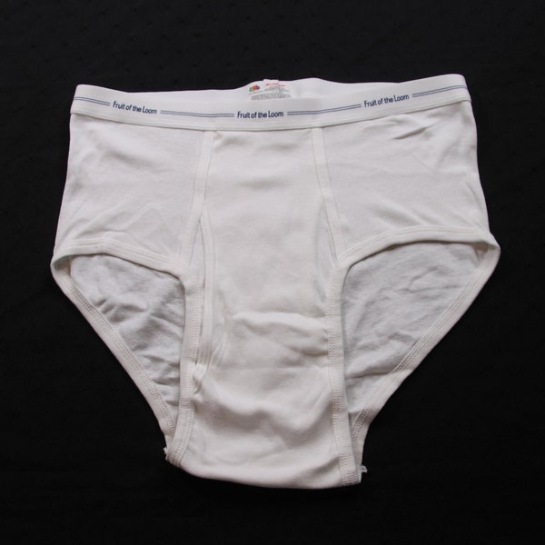 Vintage Fruit of the Loom Briefs Underwear Classic White Adult Size Large Unworn New Old Stock