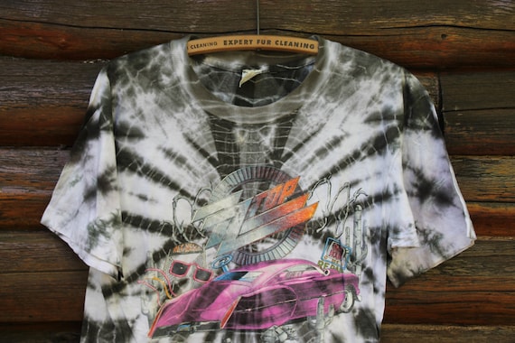 Vintage ZZ Top 1990 Recycler Black White Tie Dye … - image 3