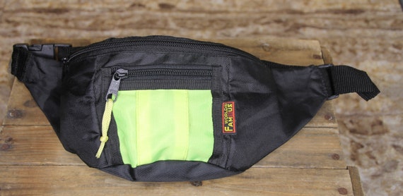 Vintage World Famous Black & Neon Green Fanny Pack
