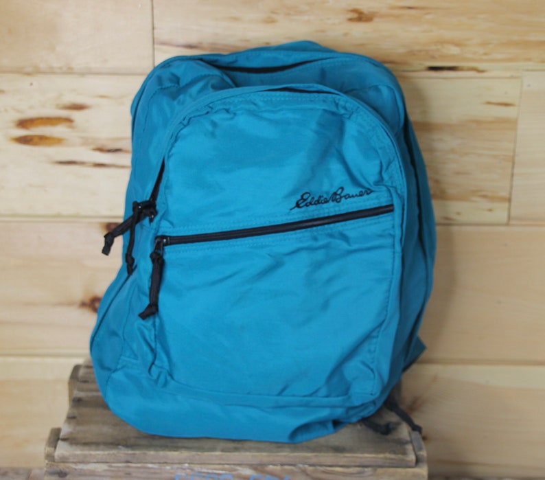 Vintage Eddie Bauer Teal Packable Light Backpack Etsy