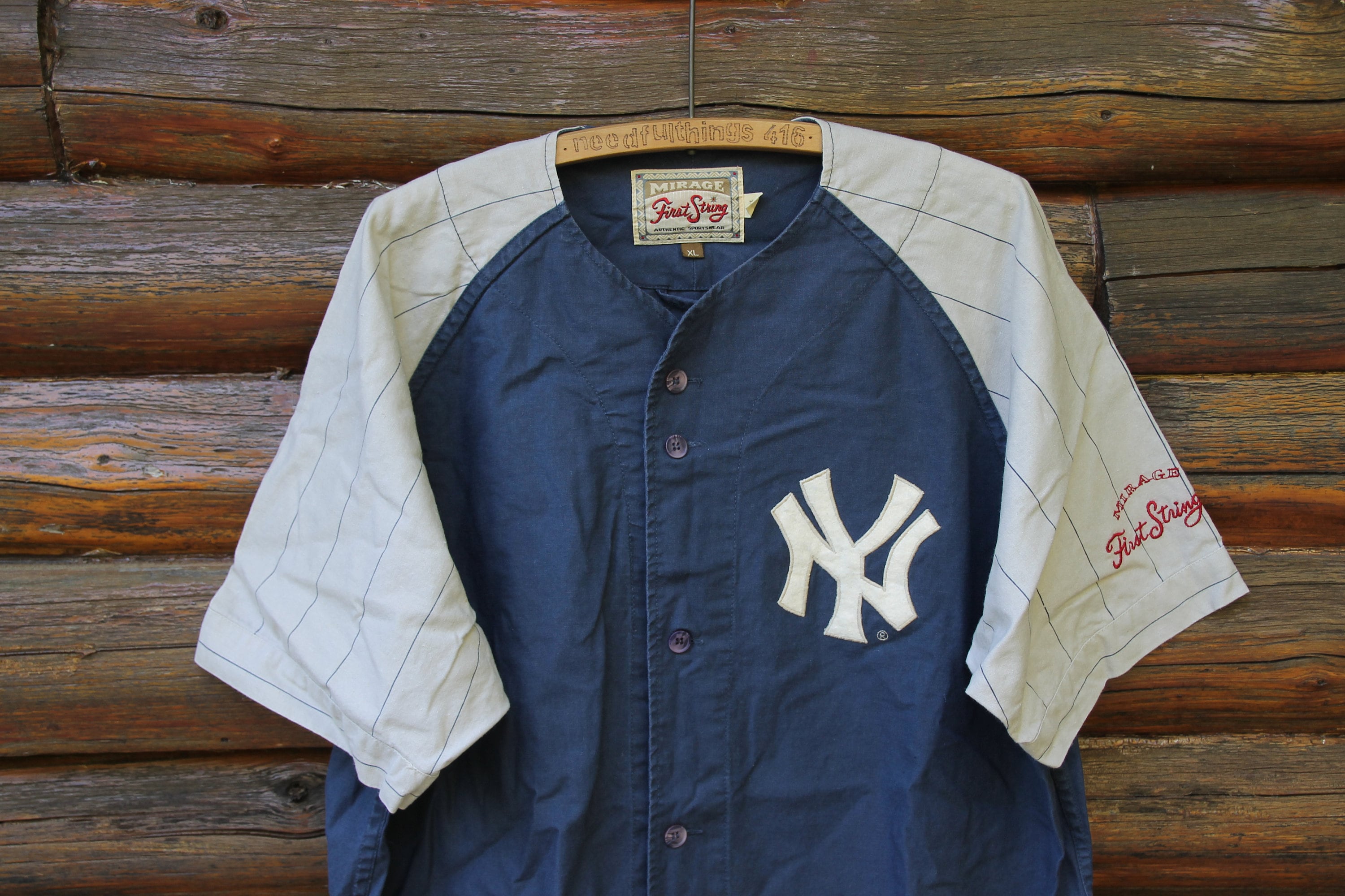 Vintage New York Yankees Button up Baseball Jersey Mirage First