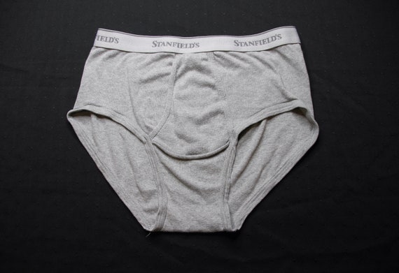 Vintage Stanfield's Briefs Underwear Classic Grey Adult Size Large 38 40 