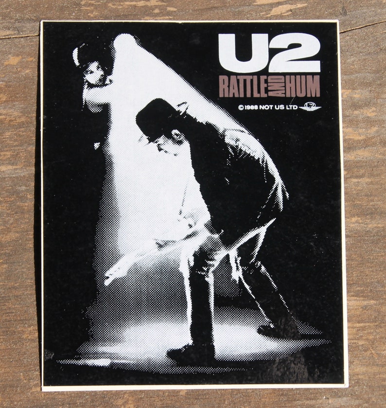 Vintage U2 Rattle And Hum 1988 Rock N Roll Band Sticker +