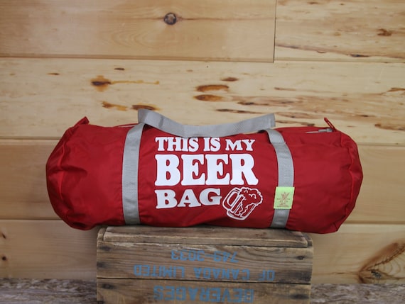 Vintage This is My Beer Bag - Red Duffle Gym Bag - image 1