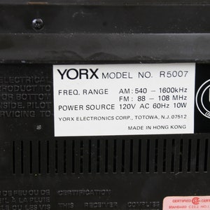 Radio-réveil vintage YORX Am/Fm, chiffres à rabat, modèle R5007 testé et fonctionnel image 8