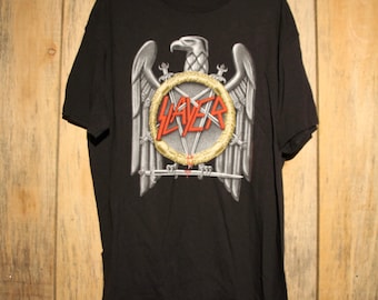 Vintage Slayer Eagle Logo Rock Band Concert Tour Merch T-Shirt Adult Size XL