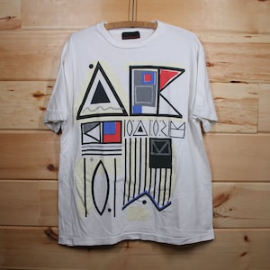 Vintage Abstract Marika Art White Single Stitch T-Shirt Adult Size XL