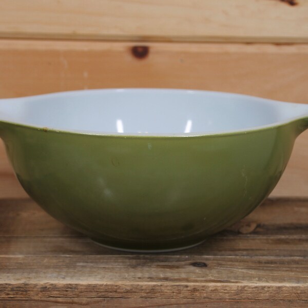 Vintage Pyrex Green Verde Milk Glass Cinderella Mixing Serving Bowl 443 Retro Kitchen Home Decor