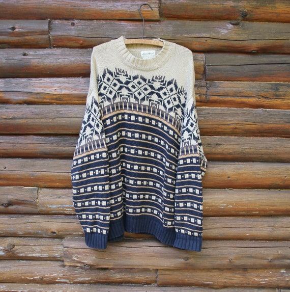 Vintage Eddie Bauer Striped Pullover Knit Multi C… - image 1