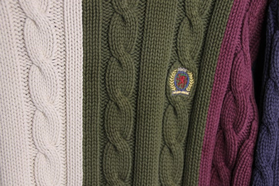 Vintage Tommy Hilfiger Heavy Cable Knit Pullover … - image 3