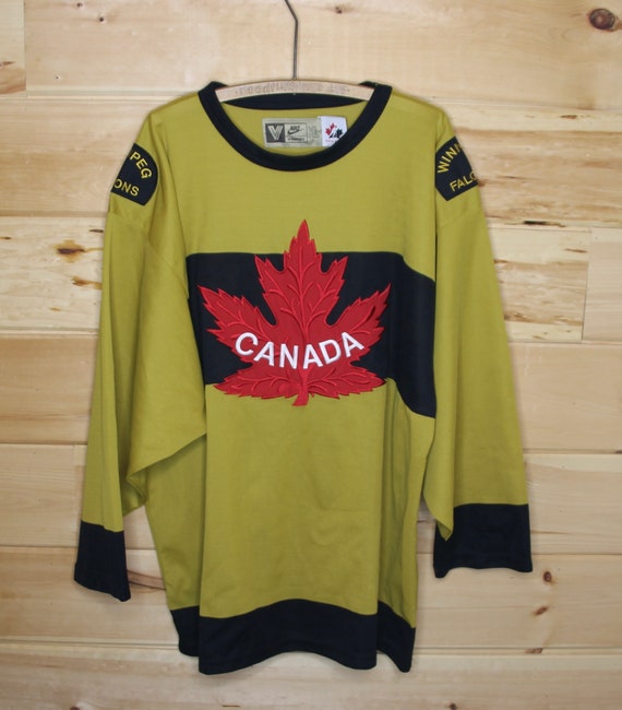 Vintage Nike Team Canada Winnipeg Falcons V series NHL Embroidered