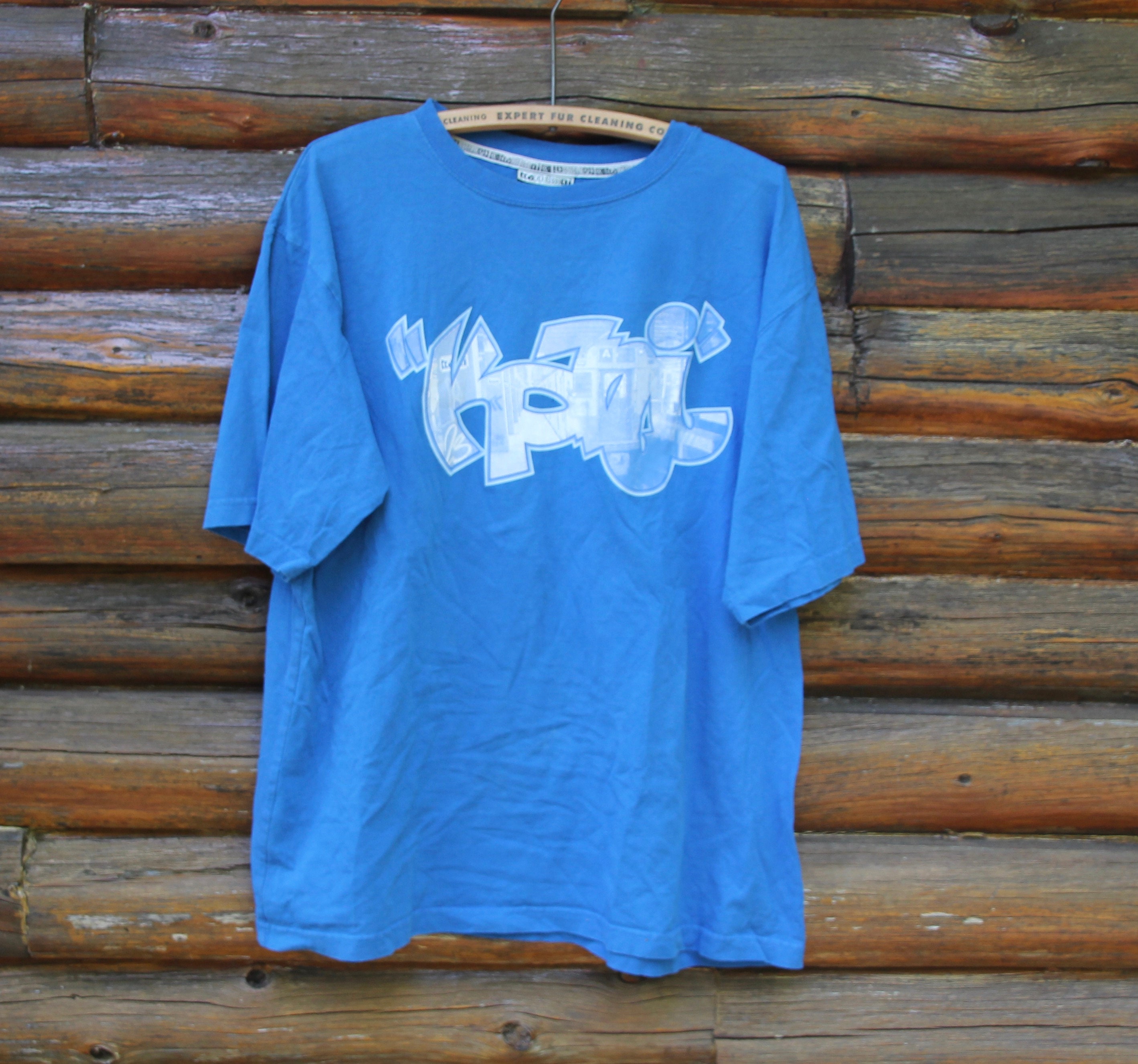 Vintage Karl Kani Blue Graffiti Throw Up T-shirt Adult Size XL