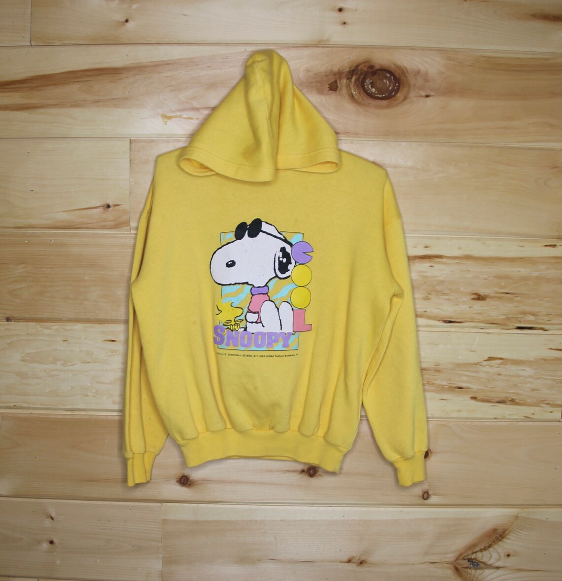 Vintage Snoopy Peanuts Character Pullover Hoodie Yellow 1971 Etsy