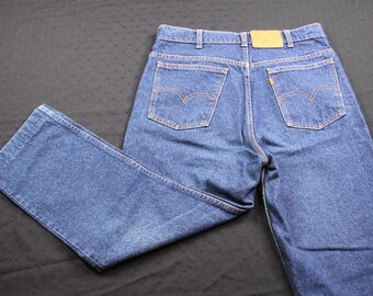 Vintage Levi's Strauss & Co 619 Orange Tab Blue Denim Jeans Size 34 X 34