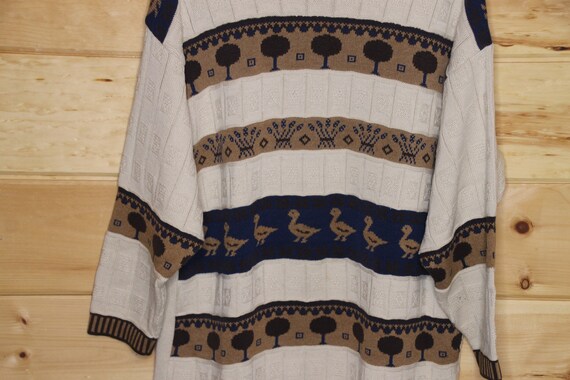 Vintage C'est Bon Duck Ducks Heavy Knit Pullover … - image 3