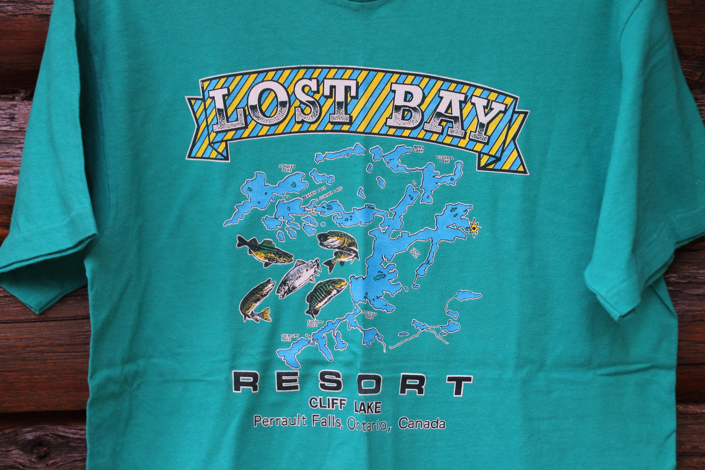 Vintage Lost Bay Resort Fishing Map Perrault Falls Ontario Etsy
