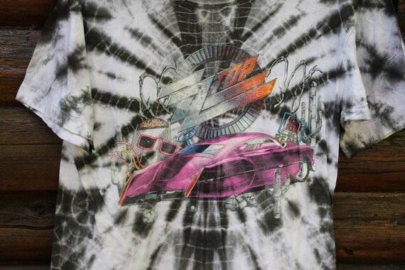 Vintage ZZ Top 1990 Recycler Black White Tie Dye … - image 4