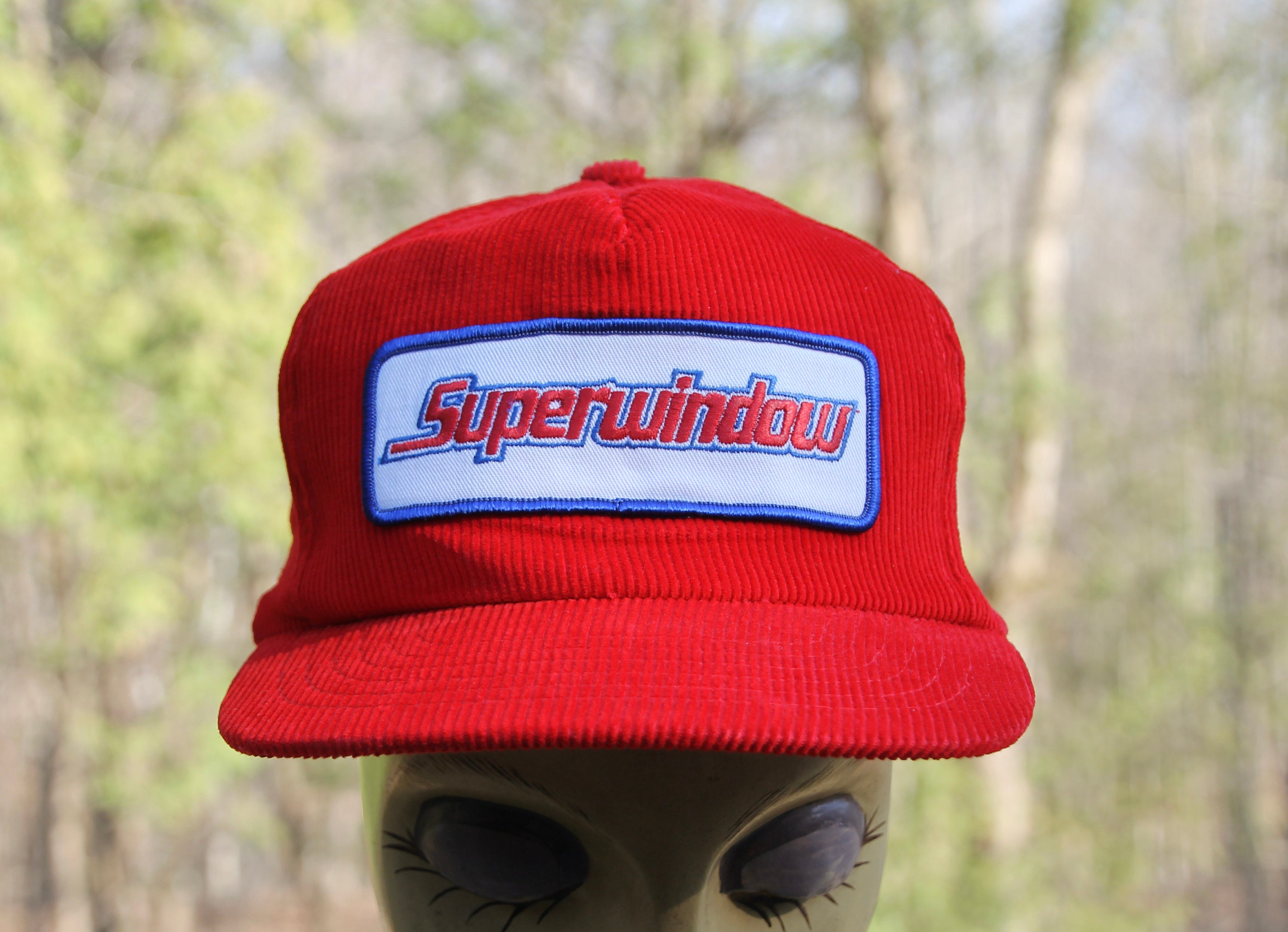 Vintage Superwindow Red Corduroy Adjustable Snapback Hat Cap Adult Size -   Israel