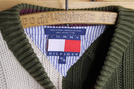 Vintage Tommy Hilfiger Heavy Cable Knit Pullover … - image 2