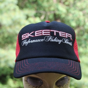 Vintage Skeeter Performance Fishing Boats Black and Red Trucker