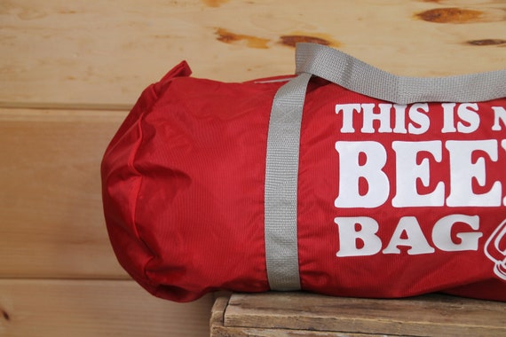 Vintage This is My Beer Bag - Red Duffle Gym Bag - image 4