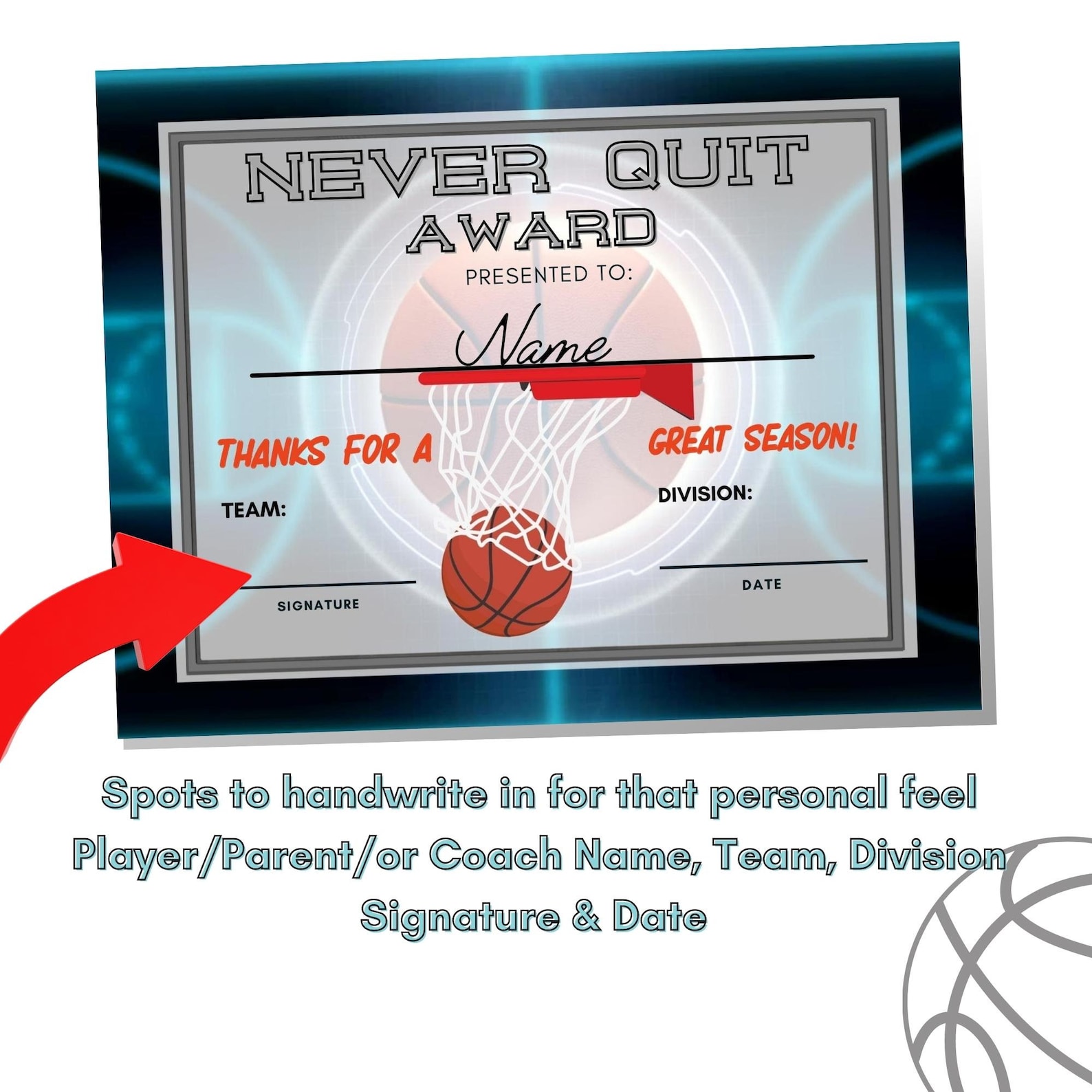 59 Awesome Basketball Award Ideas for Youth Teams Funny Etsy