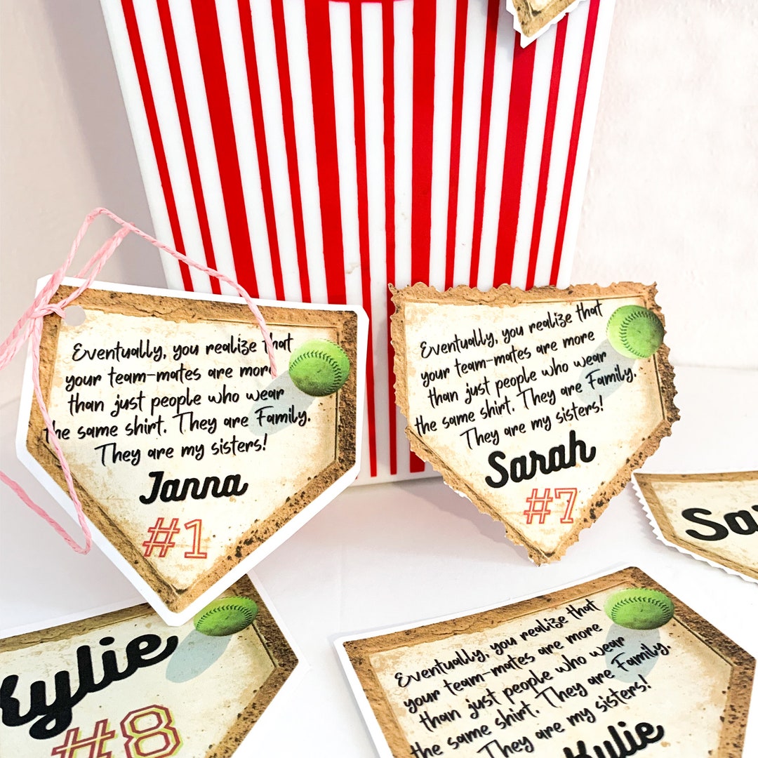 Softball Girls Team Party Printable Tags, Customizable &amp; Editable Party ...
