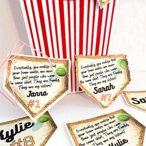 Softball Girls Team Party Printable Tags, Customizable & Editable Party Favors, Motivational Sentimental Quote Sign, Senior Gift, Keepsake