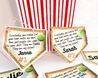 Softball Girls Team Party Printable Tags, Customizable & Editable Party Favors, Motivational Sentimental Quote Sign, Senior Gift, Keepsake
