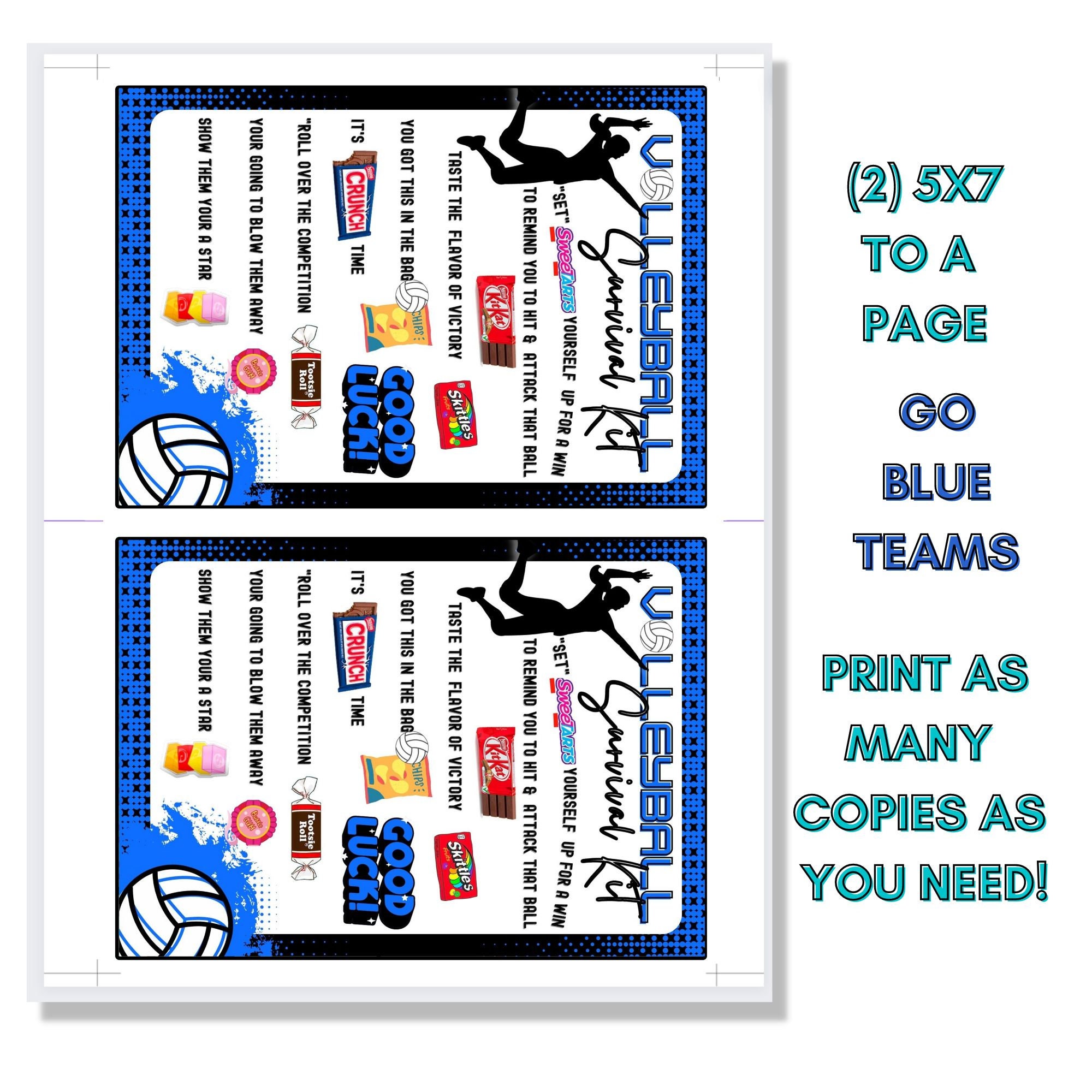 Volleyball Survival Kit Blue & Black Survival Kits Etsy