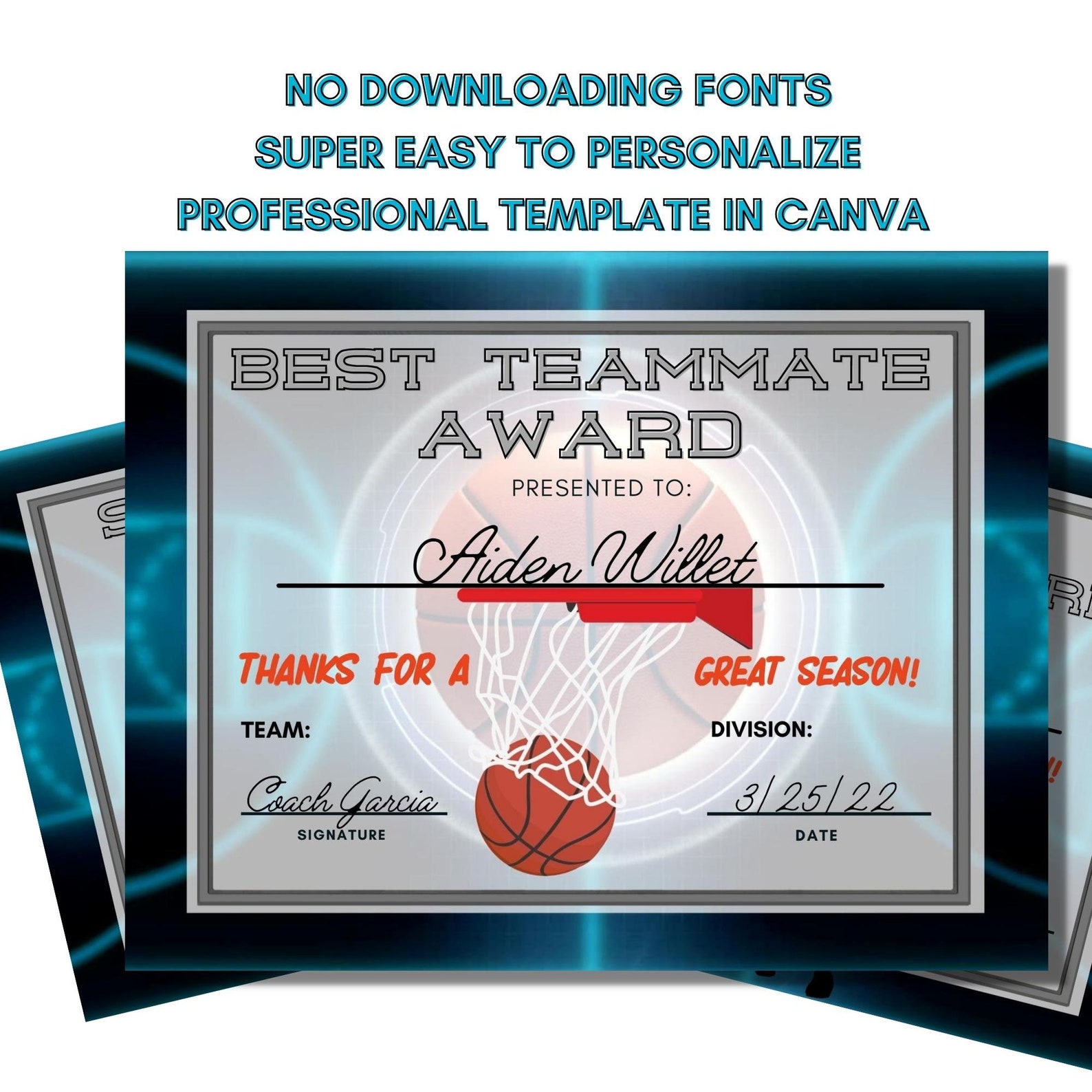 59 Awesome Basketball Award Ideas for Youth Teams Funny Etsy