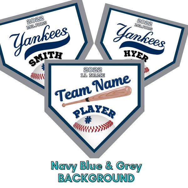 Little League Editable Pennant Banners, Blue & Grey Background Just Add Your Logo, Sport Teams Banner Edit in Canva DIY and Print Yourself