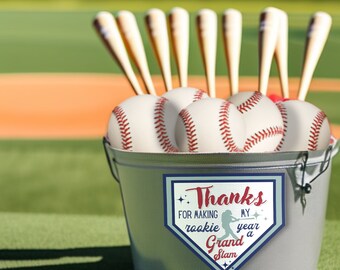 1st Birthday Baseball Party Tags, Baseball Birthday Party Favor Gift Tag, Baseball Thank You Goodie Bags, Sports Party Instant Printable