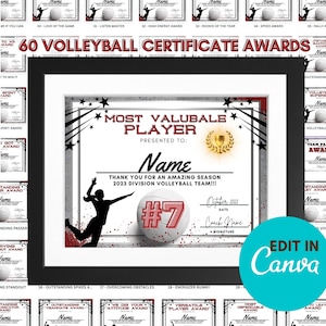 End Of The Season Volleyball Award Certificates, Maroon Teams | 60 Team Sports and Achievement Awards, Coach Awards, Editable In Canva
