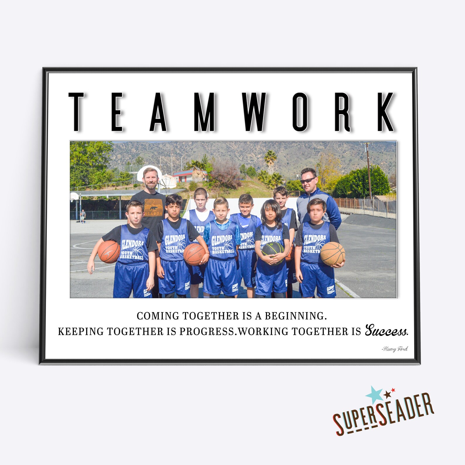 Sport Team Photo With Quote Sports Decor Teamwork Poster Etsy